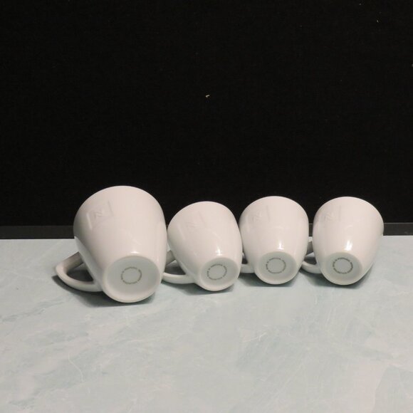Set of 4 Nespresso Demitasse White Porcelain Coffee Cups bundle of two sizes - Picture 3 of 4